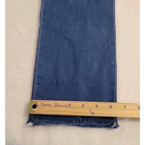 Frank & Eileen Wicklow Straight Jeans | Raw Hem | Blue Denim | Size 8 - Picture 9 of 12